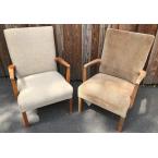 Pair Oak Arm Chairs